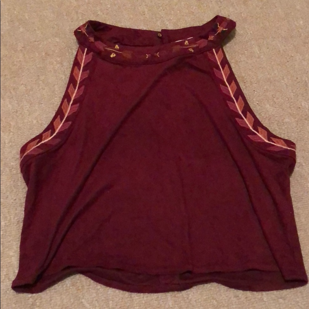 Maroon Suede halter top